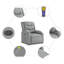  Fauteuil de massage inclinable gris clair-1941280959