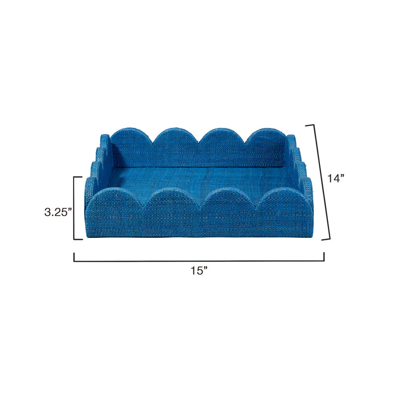 Wonderland Fabric Decorative Tray, Blue