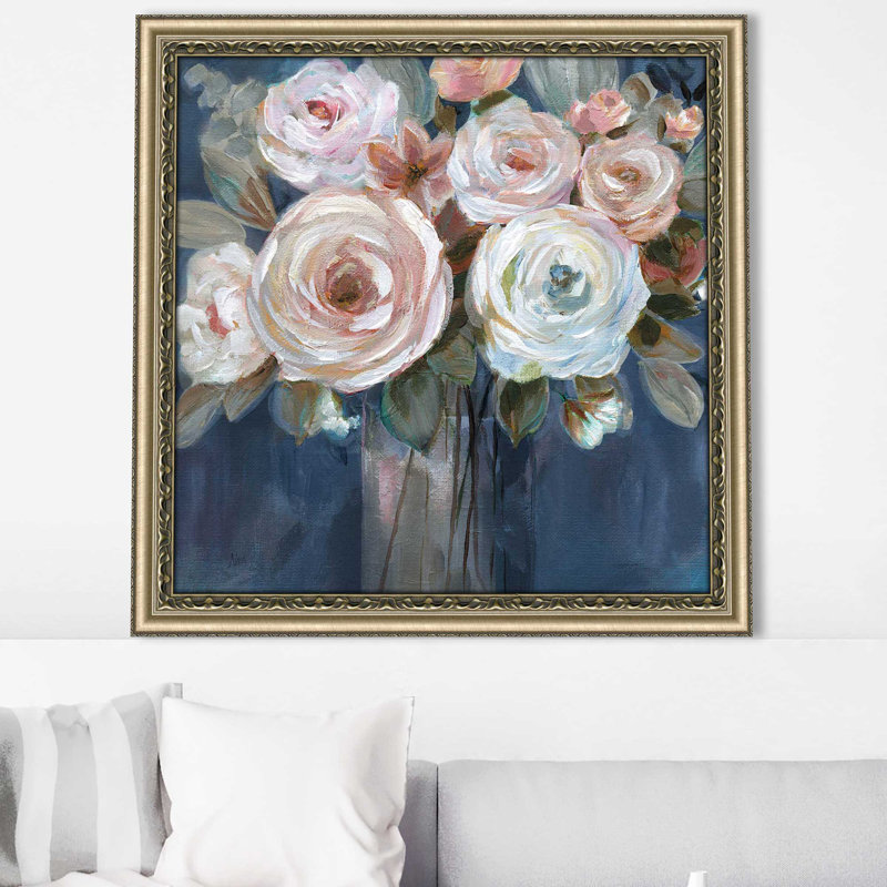 Midnight Mood par Nan - Peinture, Encadrement champagne, H 31,5 po x l 31,5 po x P 1 po
