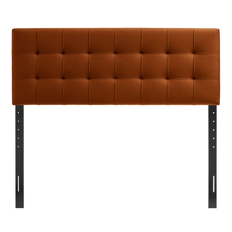Tête de lit double en velours Peyton Performance, Rouille, Lit double