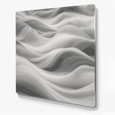 Abstrait paysage 84, art mural gris en métal
