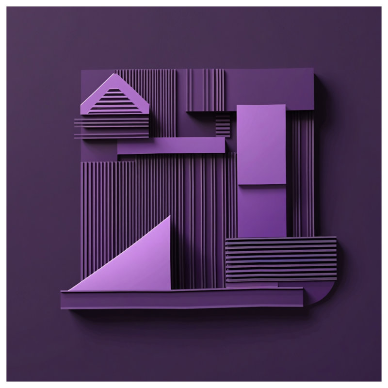 Tapisserie murale formes géométriques mauves - Décoration murale formes, 50 po H x 60 po L avec 4 œillets