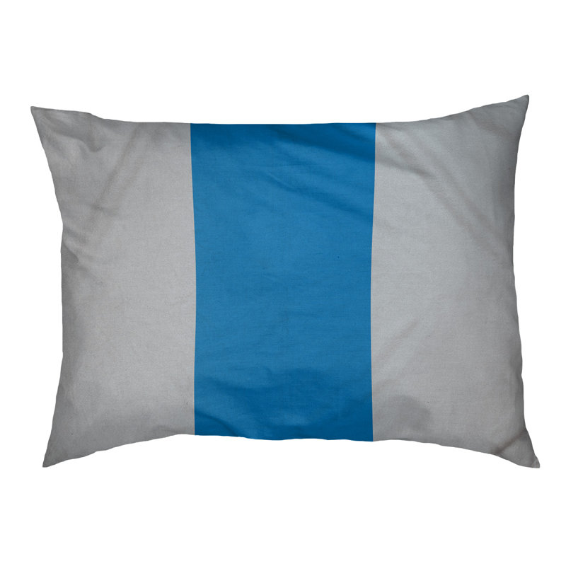Coussin Designer, Moyen (L 18 po x l 28 po), Argent / bleu / argent