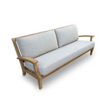 Newport 83'' Wide Outdoor Teak Patio Sofa with Cushions