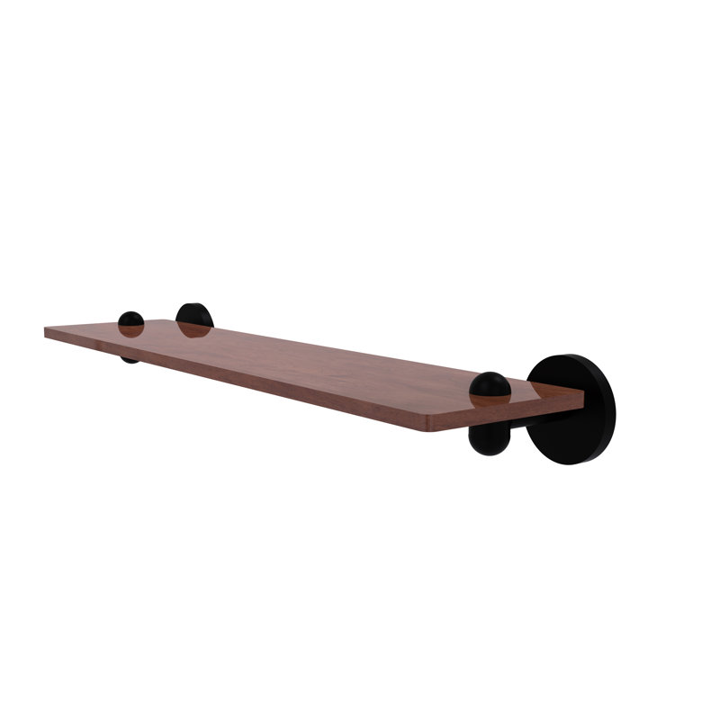 Tablette murale unie bois ironwood Itzhak, Noir mat, H 2,5 po x l 22 po x P 5 po