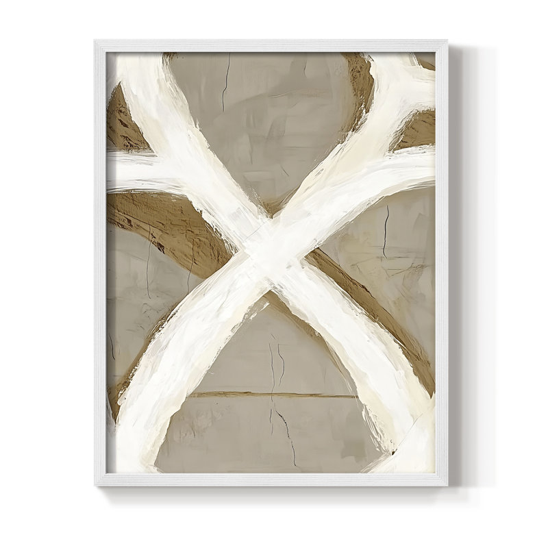 Abstrait, encadré, prêt à accrocher, H 10 po x l 8 po, Blanc