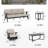 Aluminum 7 Piece Patio Chair Set, 7- Person Outdoor Seating Group -Patio Swivel Club Chairs, Couch and Tables-116794529