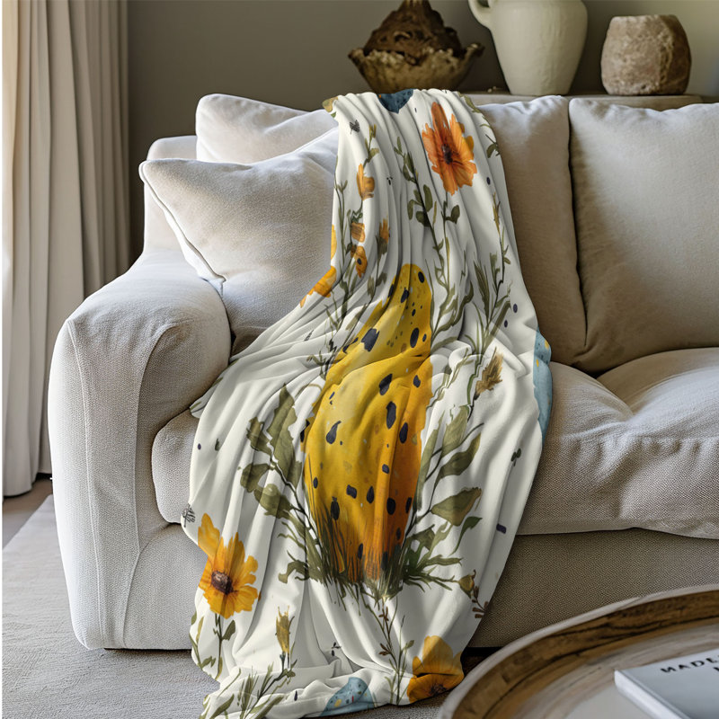 Couverture en sherpa de qualité supérieure Sprintime Splendor 1 pièce 0078, L 60 po x L 80 po