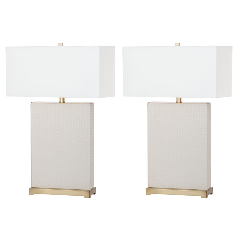 Angelinea Metal Table Lamp, Cream/Gold