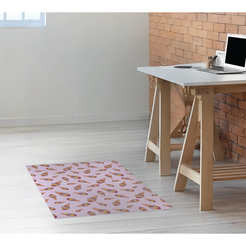 Tapis de bureau léger Summer Ice Cream, L 36 po x P 60 po, Lavande