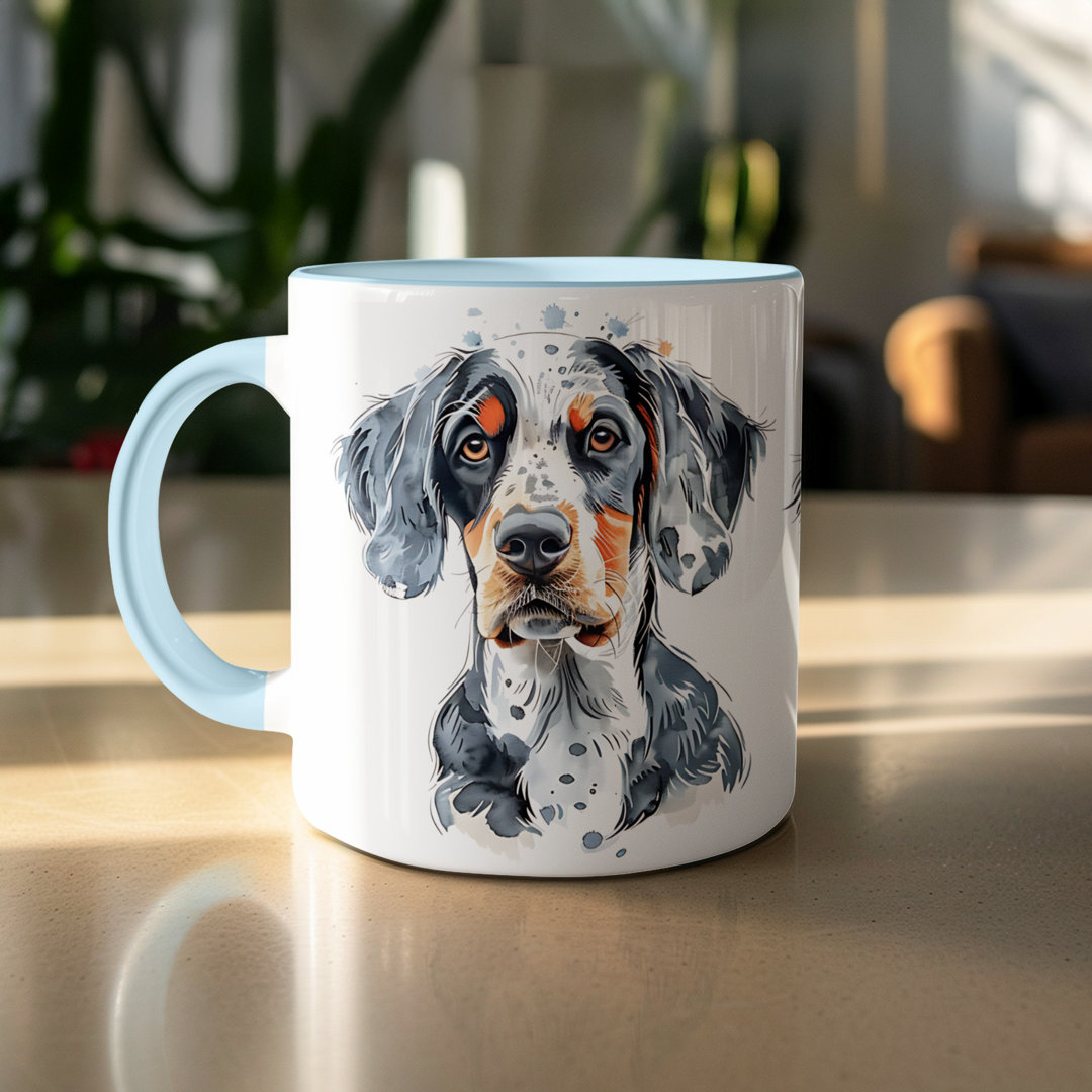 Set of 2 – Colorful Watercolor Boxer Dog Art Design 11oz Coffee Mug