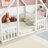 WoodNest House-Shaped Floor Bed with Guardrails-115684342-115684343
