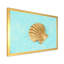 Coquillage doré sur bleu clair - reproduction sur toile-67394978-67394983