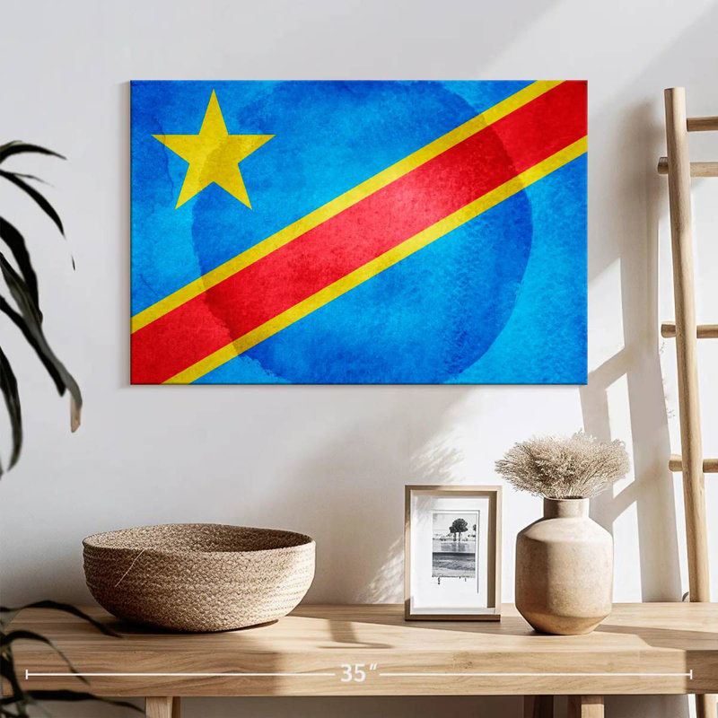Washed Congo Flag, 16" H x 24" W