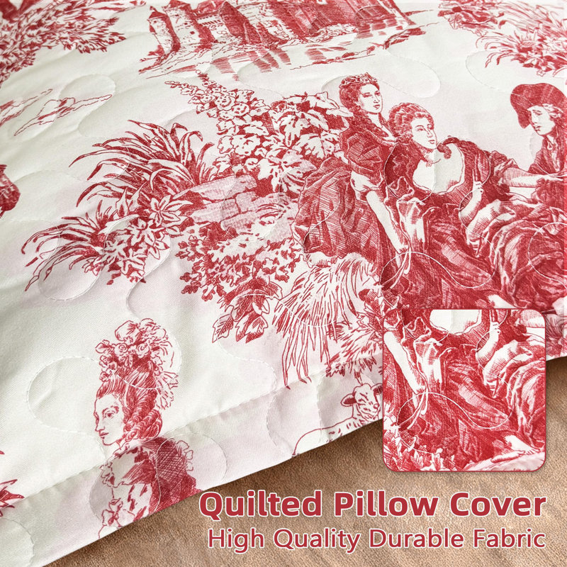 Toile matelassée couvre-oreiller ferme campagne française rétro imprimé motif décoratif carré pour la maison canapé chambre à coucher lit décor 1PC 
