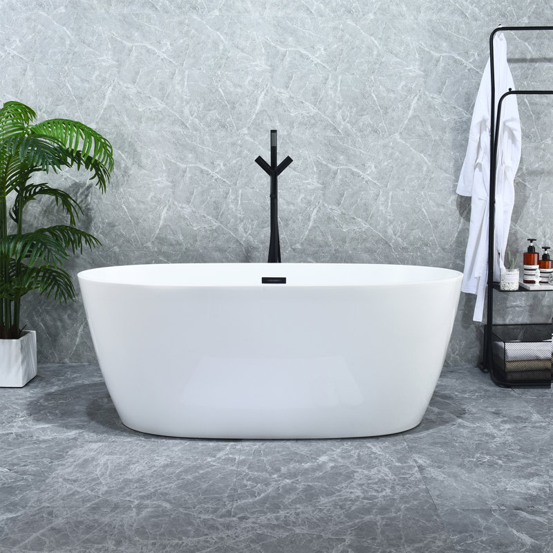 59.1'' x 28.4'' Soaking Acrylic Bathtub