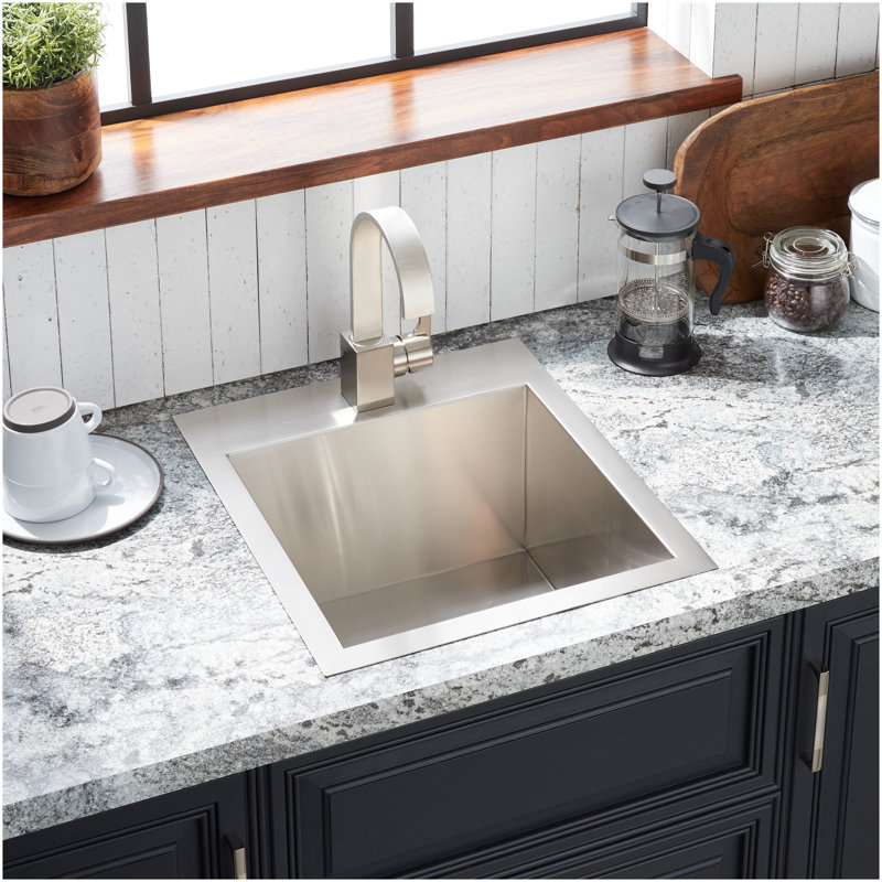 18" Sitka Stainless Steel Dual-Mount Prep Sink - Drop-In or Undermount