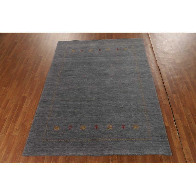 Handmade Gray Gabbeh Indian Area Rug