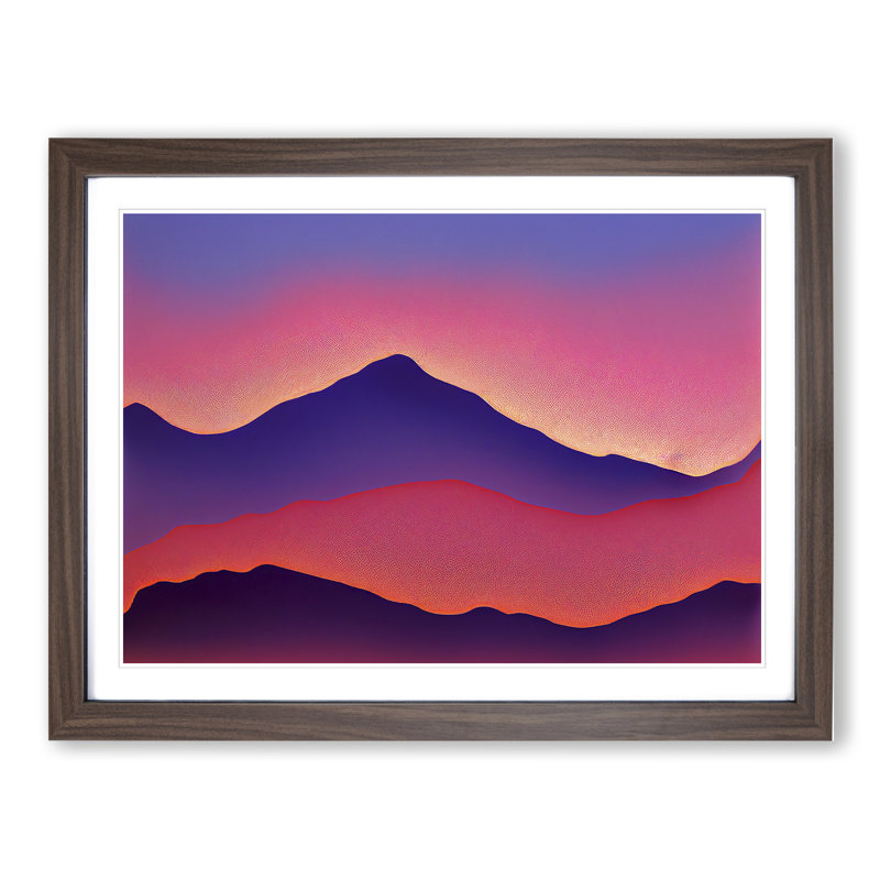 Ethereal Abstract Mountains - Framed Print, 46cm H x 64cm W x 2cm D, Walnut