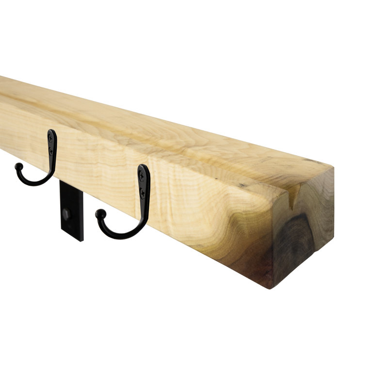 Rayne Plate Display Shelves With Hooks, Natural, 36/3/2