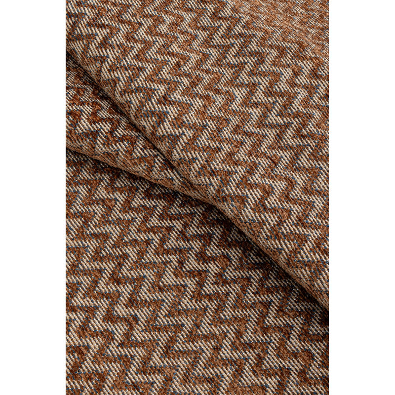 Tapis rectangulaire orange en jute / chenille tissé à la machine, Rectangle 6 pi 7 po x 9 pi 6 po