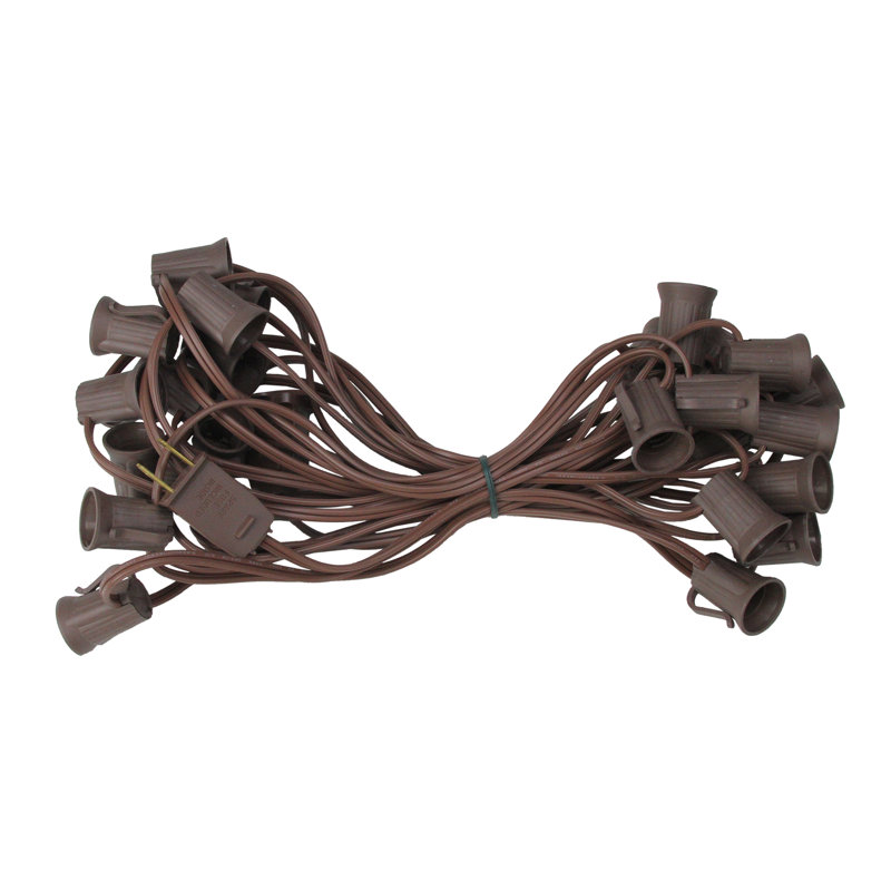 Ensemble de douilles de Noël commerciales C9, H 3,5 po x l 300 po x P 3,5 po, Brun
