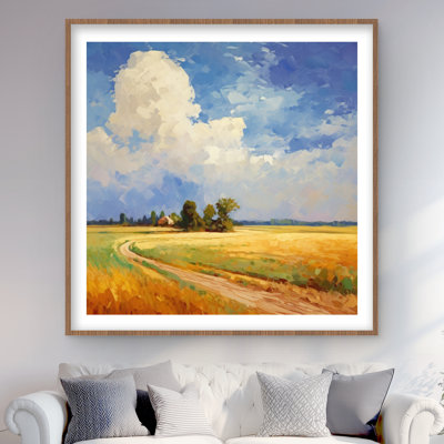 Country Day - imprimé mat bleu encadré pour la décoration intérieure