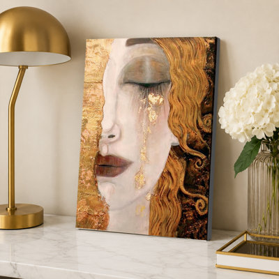 «Gustav Klimt Style Golden Tears», affiche d'art mural
