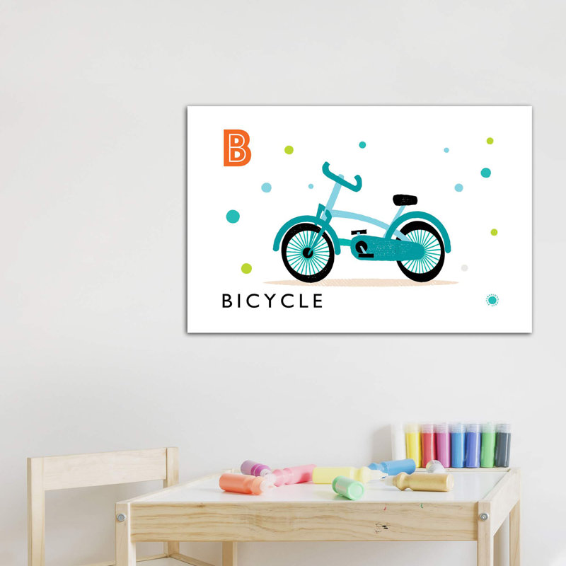 «B Is» pour vélo - impression, Pas de tapis, H 26 po x l 40 po x 1,5 po, Toile tendue