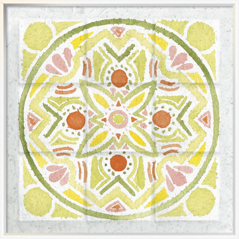 «Citrus Tile III» par Elyse Deneige - peinture encadrée, H 19,6 po x l 19,6 po, Papier non encadré, Aucun mat