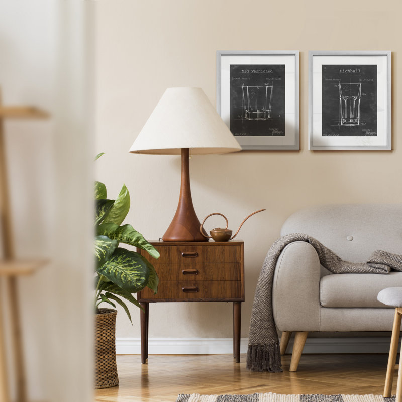 "Bar Blueprint I", ensemble de 2 reproductions d’art graphique encadrées sur papier