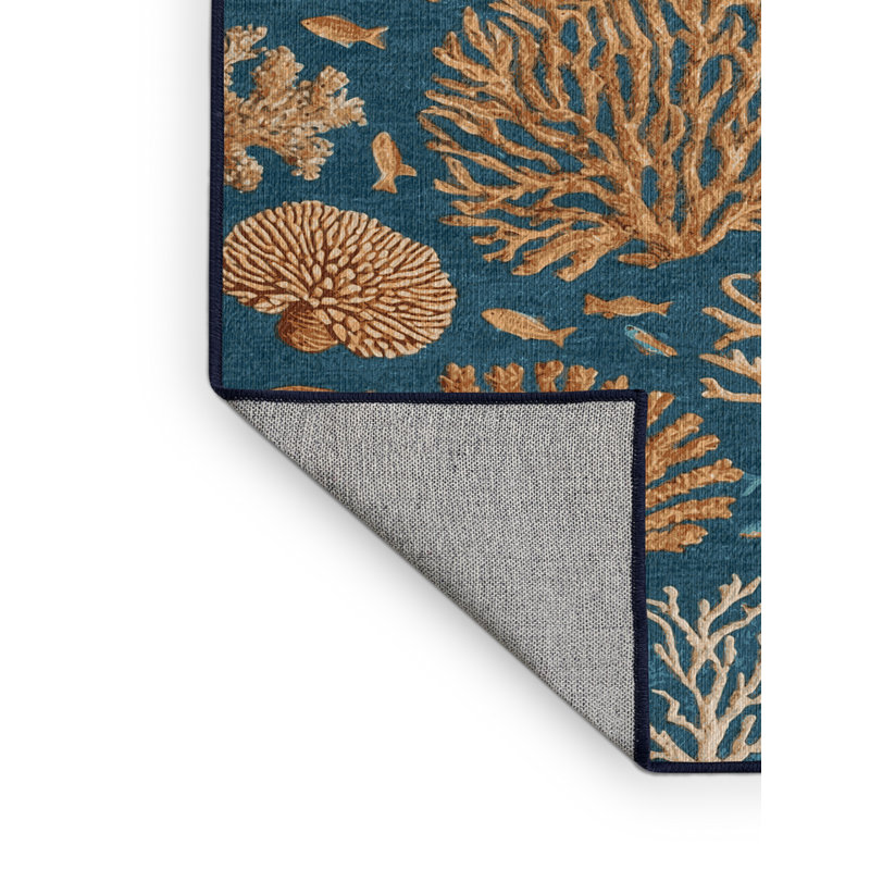 Washable Coral Reefs Hawaiian Area Rug, Runner 2' x 4'
