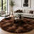 Ebern Designs Soft Fluffy Tie-Dyed Light Coffee Shag Area Rug for Living Room Bedroom Nursery Kids Room-1164655111-1164655166