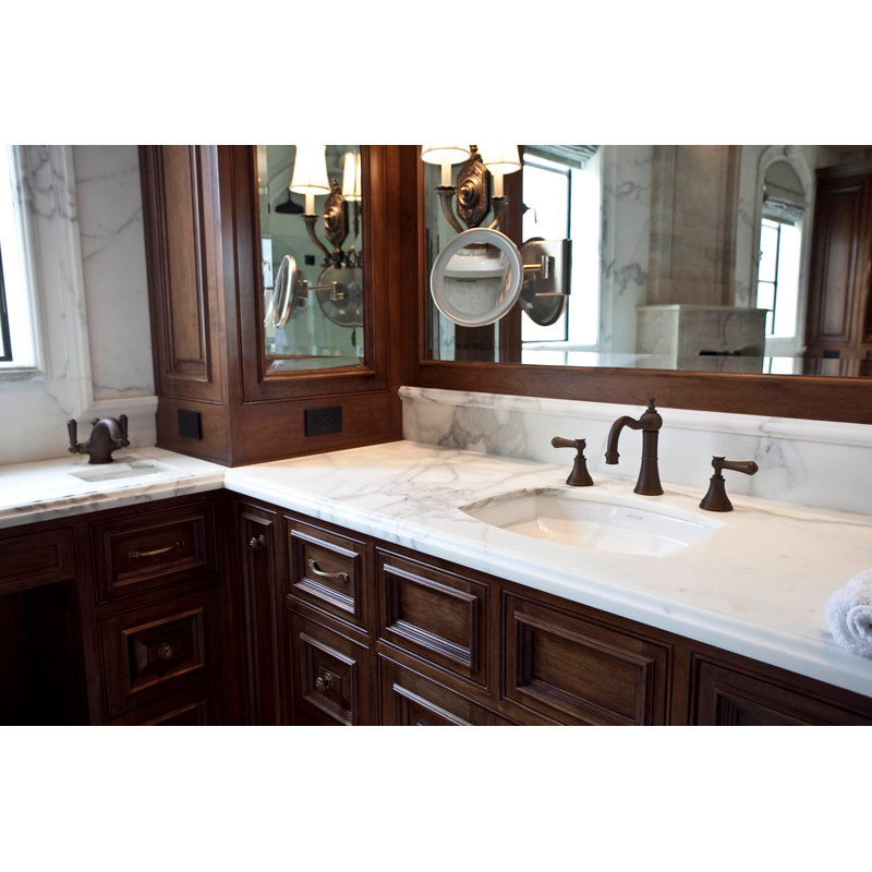 Georgian Era Widespread Lavatory Faucet with Column Spout, English Bronze, Lever