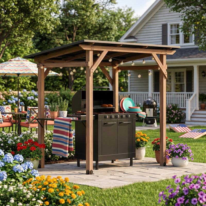 Outdoor Patio Hard Top Grill Gazebo