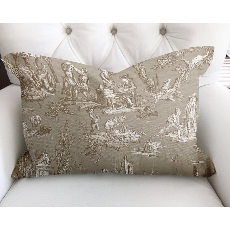  Eloise Rectangular Cotton Pillow Cover & Insert, Beige