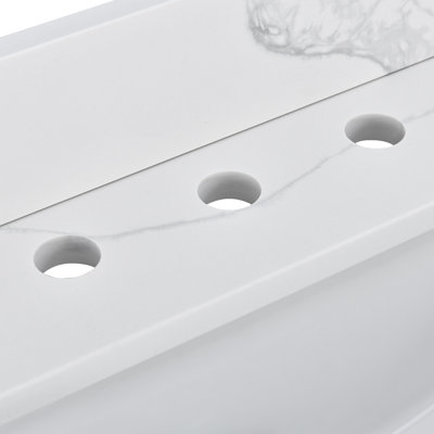 Plateau de meuble-lavabo simple 48 po avec lavabo en quartz - pour remplacement de meuble-lavabo, sans armoire