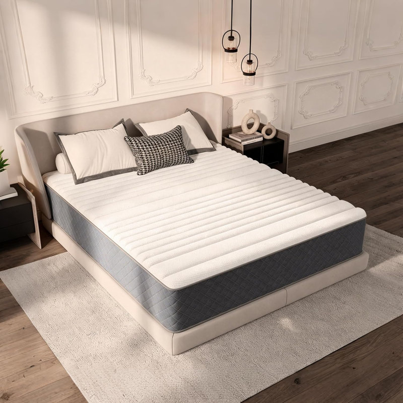 12-inch Hybrid Mattress: Comfortable top layer + individual pocketed springs, medium hardness support, safe and environmentally friendly, certified by CertiPUR-US/SGS