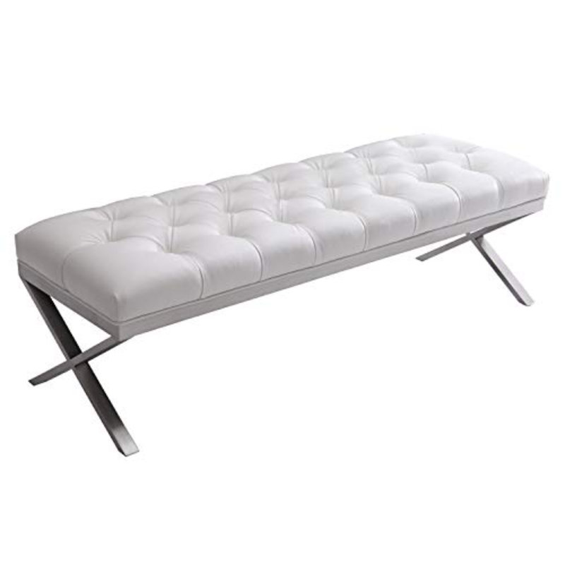 Banc rembourré Loden, Blanc