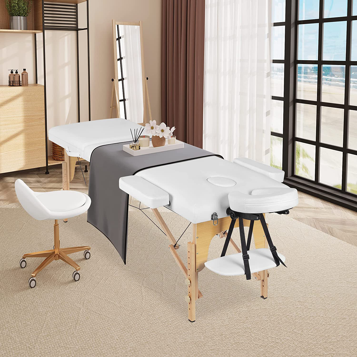 WOLTU Portable Massage Table 3Section Folding Massage Bed, Height