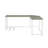 L-Shape Rectangular Computer Desk, Gray And White