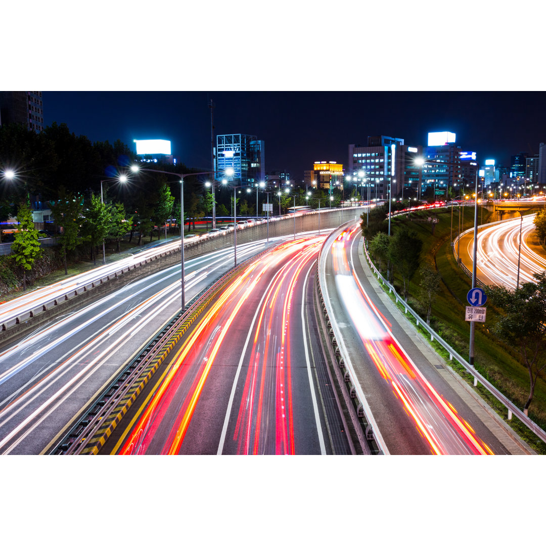 Highway At Night - Kunstdrucke auf Leinwand - Wrapped Canvas