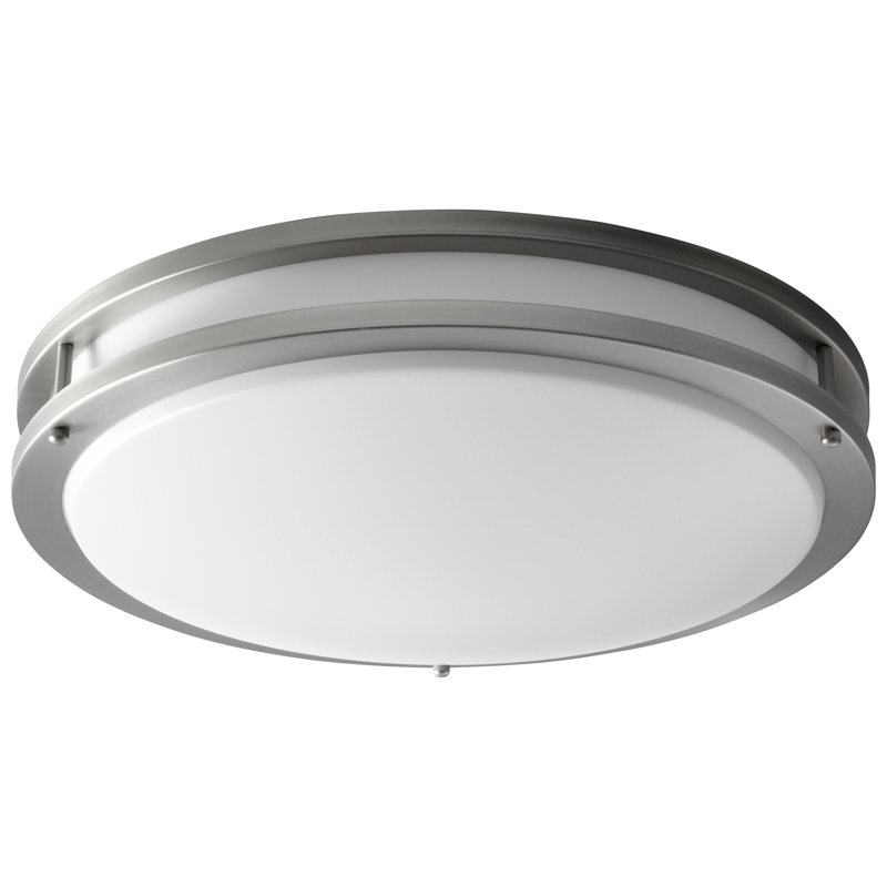 Winsted Acrylic LED Flush Mount, Satin Nickel