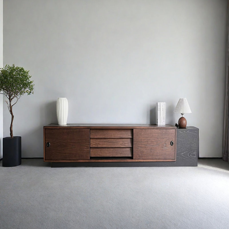 Retro colour-matching design simple TV cabinet, 15.74"H x 70.86"L x 15.74"W