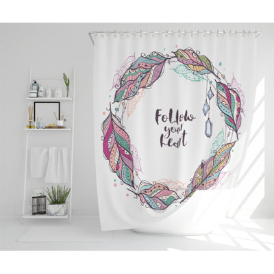 Follow Your Heart Designer Shower Curtain