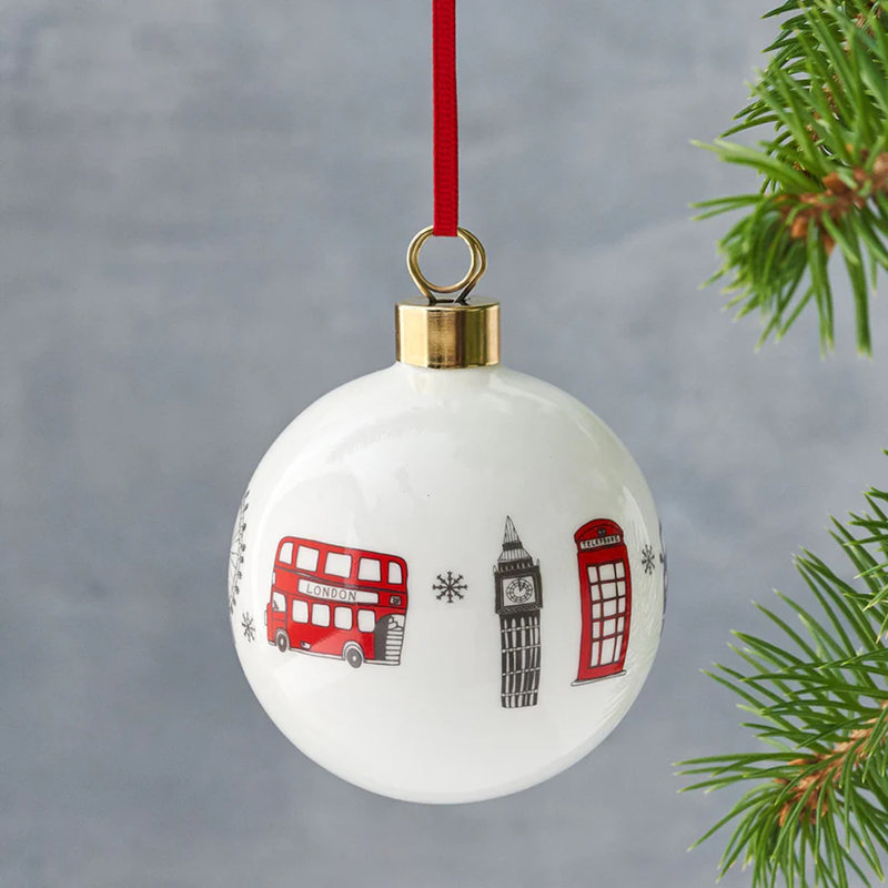 6cm Bone China Bauble