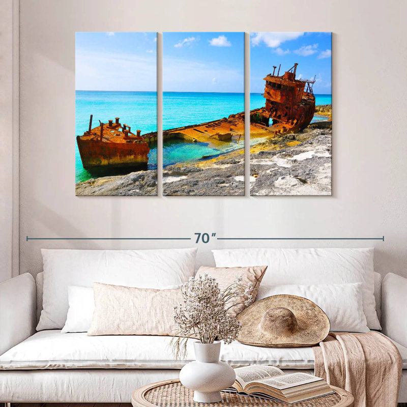 Rorry Bimini Beach Shipwreck, 32" H x 50" W