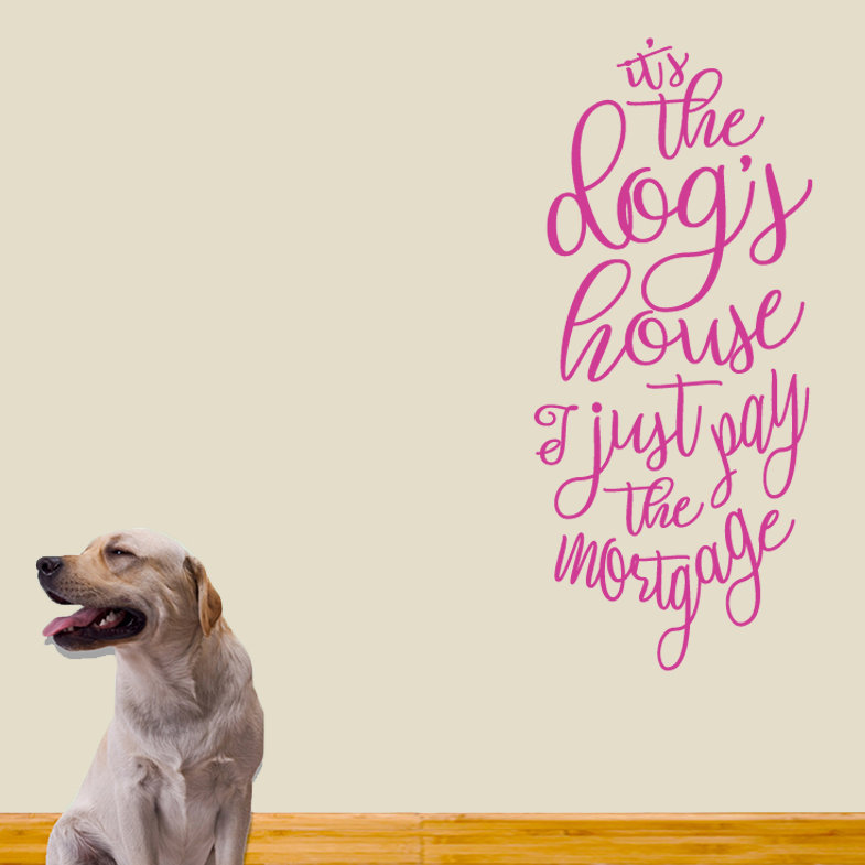 Décalcomanie murale "the dog house", Rose vif