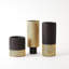 Java Footed Vase-Matte Black/Gold Metallic
