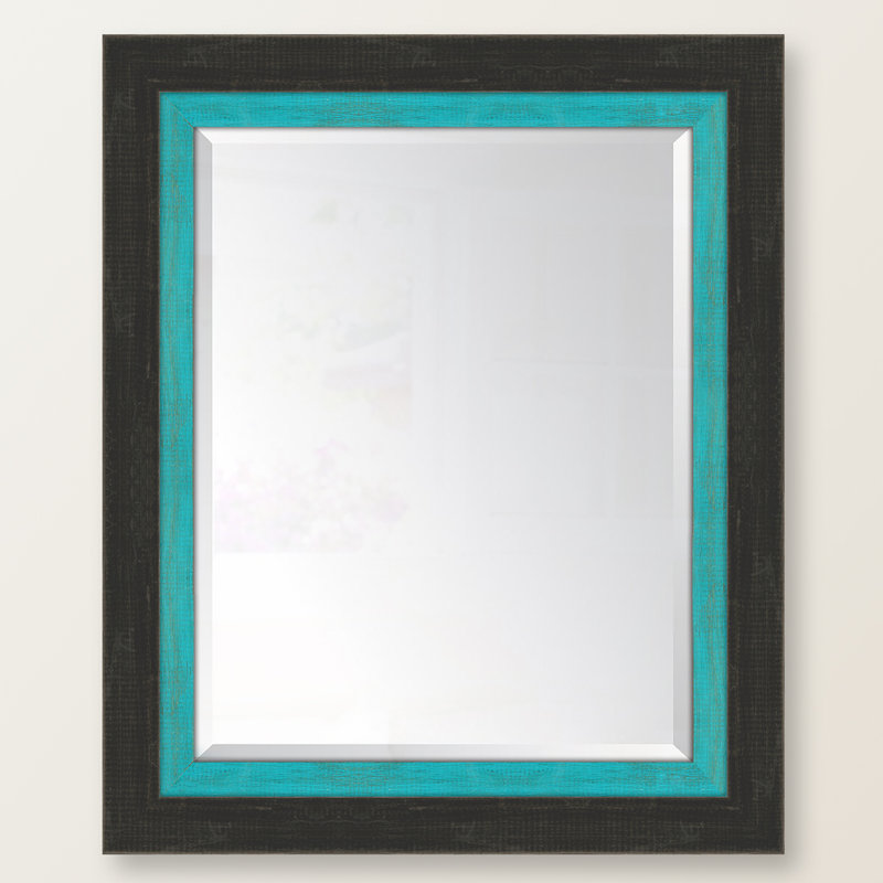 Miroir mural Mazie, H 36 po x l 30 po, Turquoise